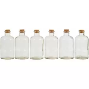 Image of Premier Housewares - Small Round Clear Glass Jar With Renewable Cork Lid For Storage Multipurpose Stylish Lightweight Removable Lid 500ml w27 x d18 x