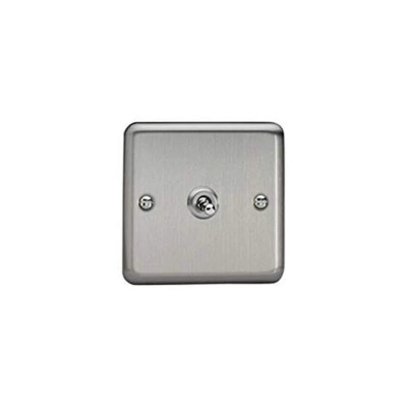 Image of Varilight Classic Matt Chrome 1-Gang 10A 1 Or 2 Way Toggle Switch Decorative 1-Gang 10A 1- Or 2-Way Toggle Switch