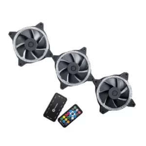 Image of Bitspower Touchaqua Notos Xtal 120 Digital RGB 1800rpm Fan Triple Pack- 120mm