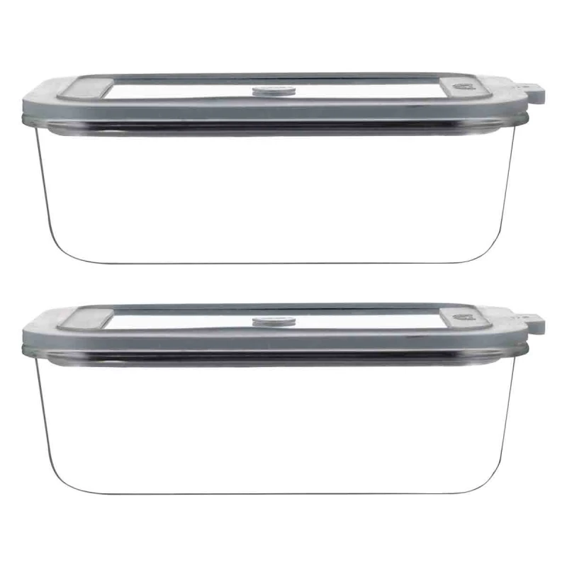Image of Kilner Set of 2 Fresh Storage 1.5L Rectangle Food Storage Transparent ONE SIZE