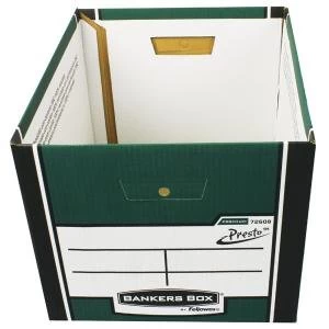 Image of Fellowes Bankers Box Premium Presto Storage Box GreenWhite Pack of 102