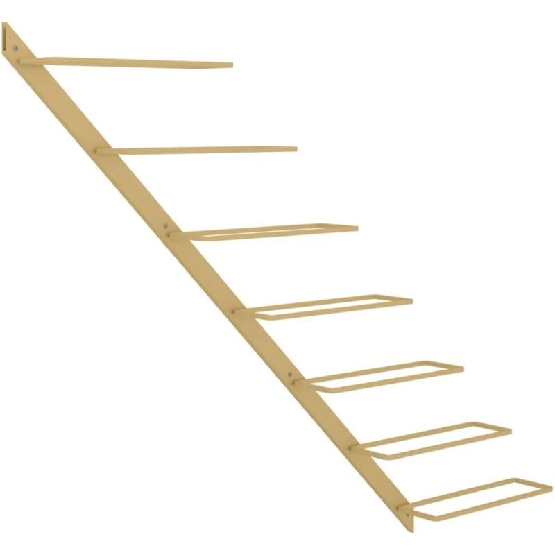 Image of VIDAXL Wall-mounted Wine Rack for 7 Bottles Gold Metal Vidaxl 8720286827116