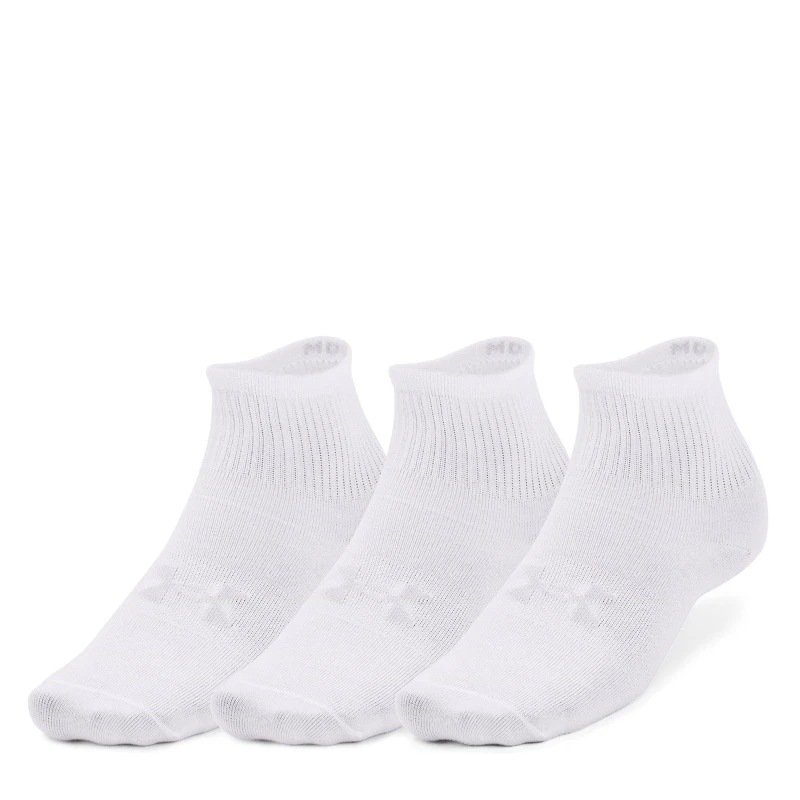 Image of Under Armour Armour Ua Essential 3pk Qtr Yth Trainer Sock Unisex Kids - White White 7 - 11