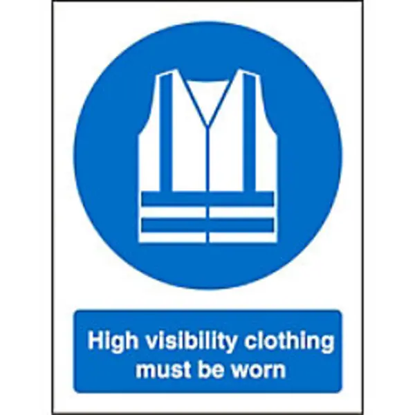 Image of Stewart Superior Seco Mandatory Safety Sign High Visibility Clothing Must Be Worn Semi Rigid Plastic 150 x 200mm - M162SRP150X200 M162SRP150X200
