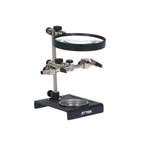 Image of ATTEN FT-90A Magnifing Stand including Lens and Dual Crocodile Clips