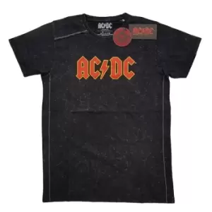 Image of AC/DC - Logo Unisex XX-Large Snow Wash T-Shirt - Black