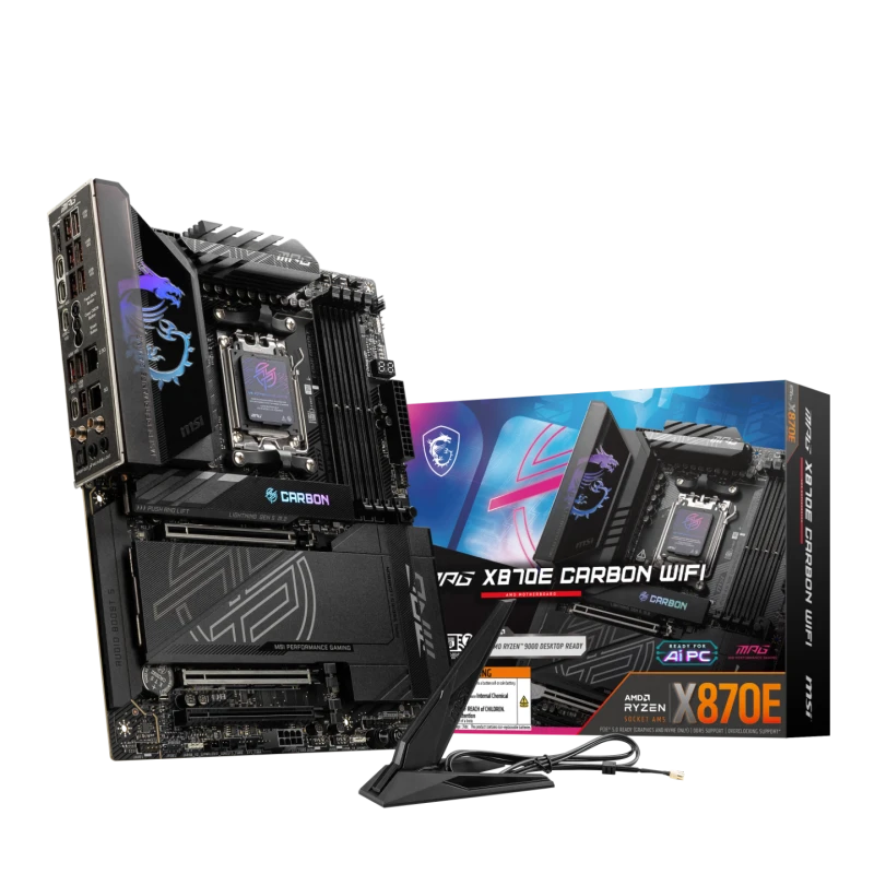 Image of MSI MPG X870E CARBON WIFI AMD Ryzen DDR5 WIFI Motherboard - Socket AM5