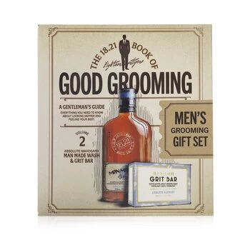Image of 18.21 Man MadeBook of Good Grooming Gift Set Volume 2: Absolute Mahogany (Wash 532ml + Grit Bar 198g ) 2pcs