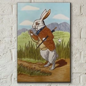 Image of Tile 8x12 Rabbit From Alice In Wonderland Wall Art