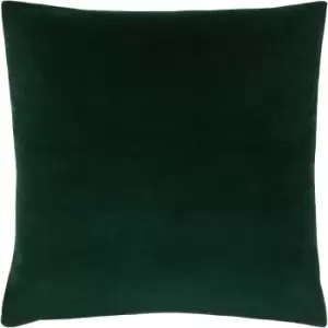 Image of Evans Lichfield Sunningdale Velvet Cushion Cover (50cm x 50cm) (Bottle Green)