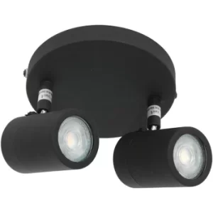 Image of Sienna Upround Twin Spotlight Matt Black IP44