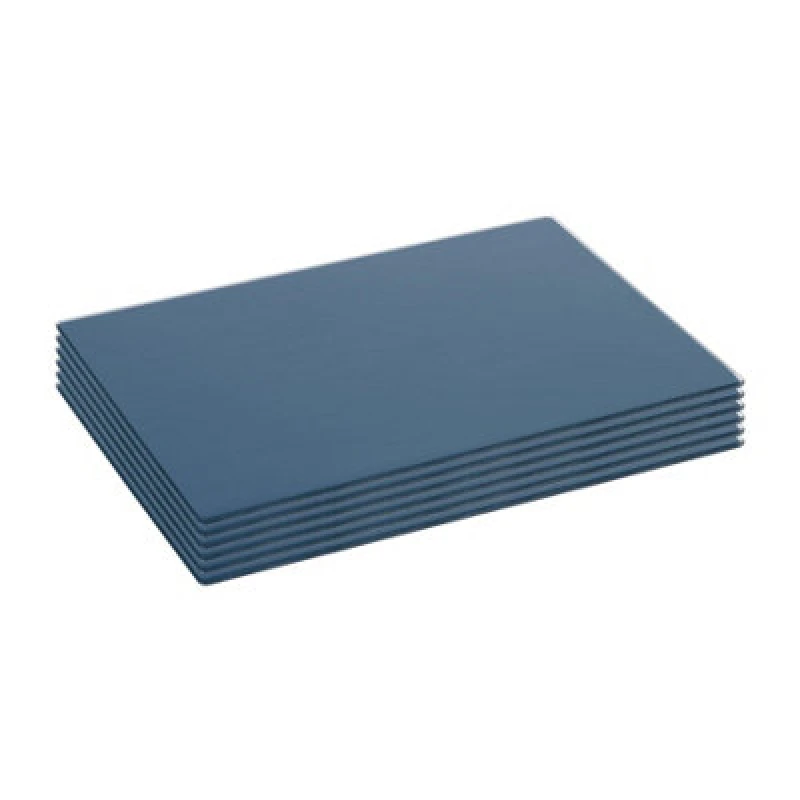Image of Harbour Housewares 6X Glass Placemats - 30 X 20Cm - Hague Blue - Dining Table Place Mats Tabletop Protector For Kitchen Worktops