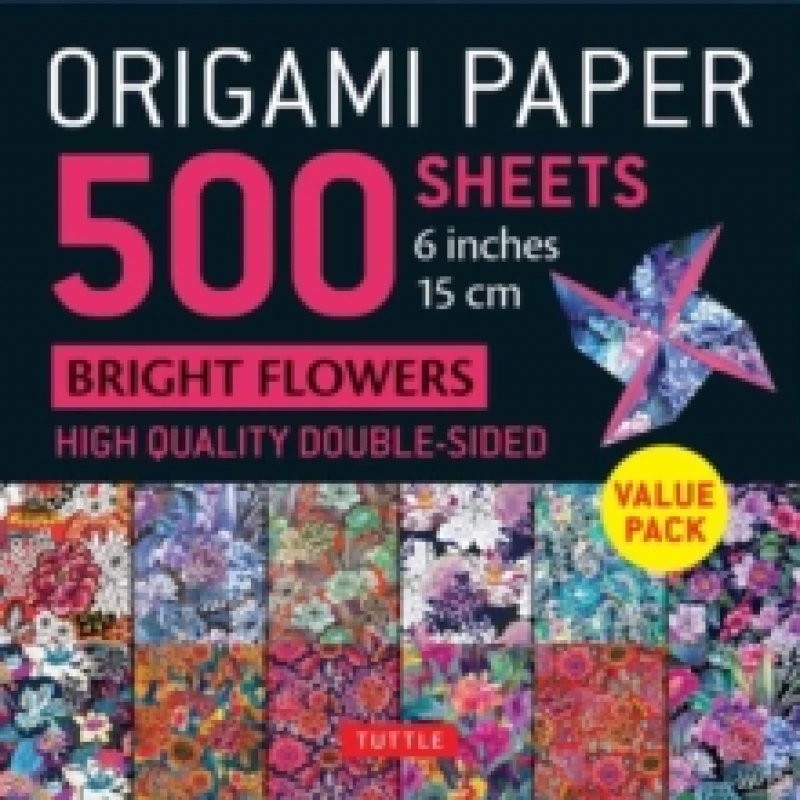 Image of Origami Paper 500 sheets Bright Flowers 6 (15 cm). Notebook / blank book. By Tuttle Studio" Books