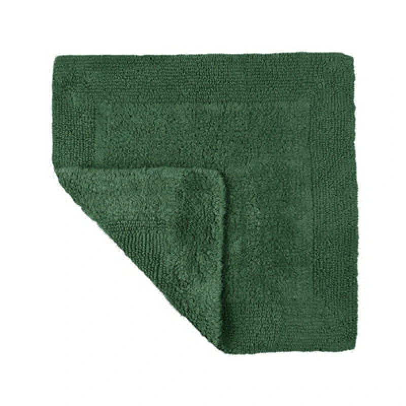 Image of Allure Bath Fashions Elegance Reversible Heavyweight Square Bath Mat - Dark Green