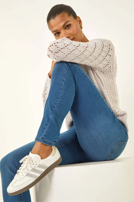 Image of Roman Elastic Waist 31" Denim Stretch Jegging Mid Blue