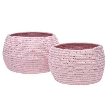 Image of Biba BIBA Rope Pouch 2 Pack of Baskets - Blush