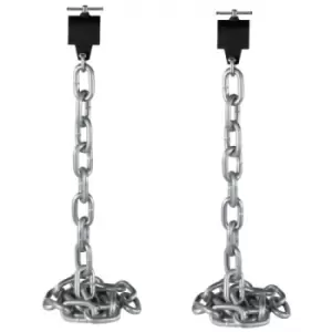Image of VEVOR 1 Pair Weight Lifting Chains 44LBS, Weightlifting Chains With Collars, Olympic Barbell Chains Silver Weight Chains For Bench, Bench Press Chains