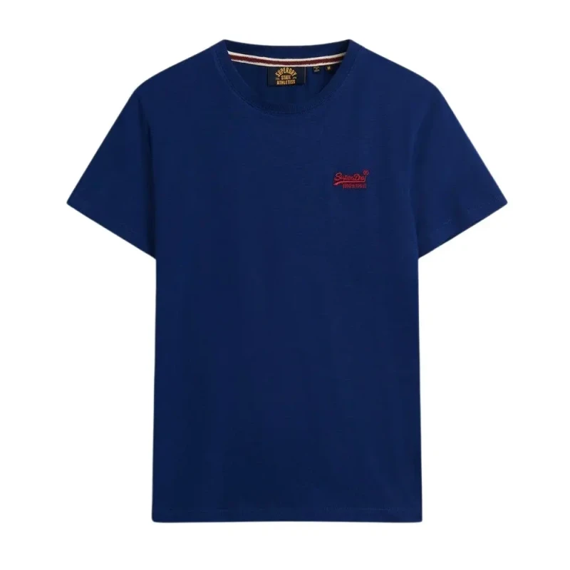 Image of Superdry Cotton T-Shirt Superdry Essential Logo Bleu Male M