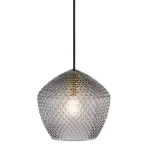 Image of Orbiform Dome Pendant Ceiling Light Smoke Glass, E27