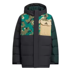 Image of adidas Allover Print Block Down Jacket Kids - Green