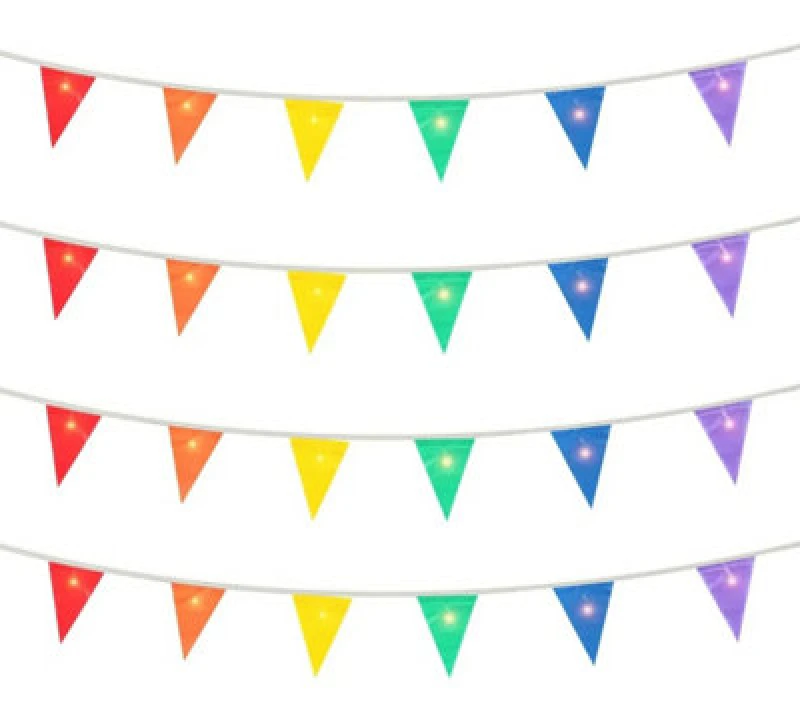 Image of I Love Fancy Dress Light-Up Coloured Bunting 3 Metres Of Rainbow Pride Pennants - Pack Of 1