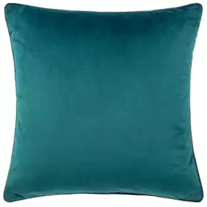 Image of Meridian Velvet Cushion Teal/Navy, Teal/Navy / 55 x 55cm / Polyester Filled