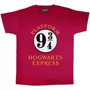 Image of Harry Potter Womens/Ladies Hogwarts Express Boyfriend T-Shirt (XL) (Burgundy/White)