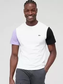 Image of Lacoste Colour Block T-Shirt - White, Size 3XL, Men
