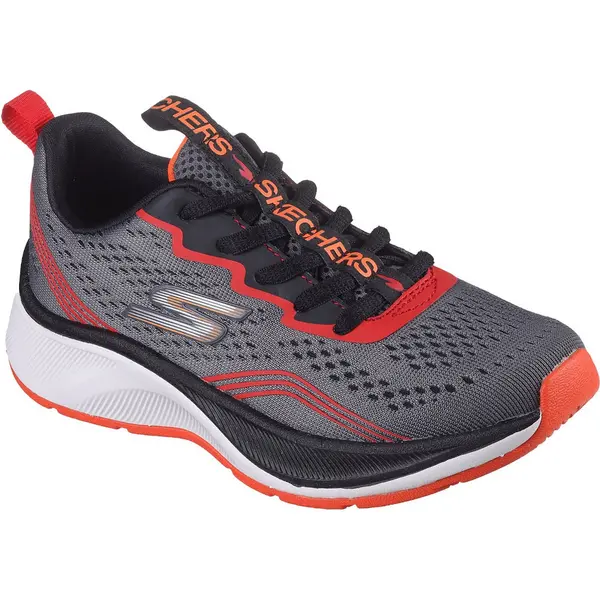 Image of Skechers Boys Skechers Elite Sport Comfy Push-Pace Shoes UK Size 2 (EU 35) Charcoal/Red SKE2289-CCRD-2