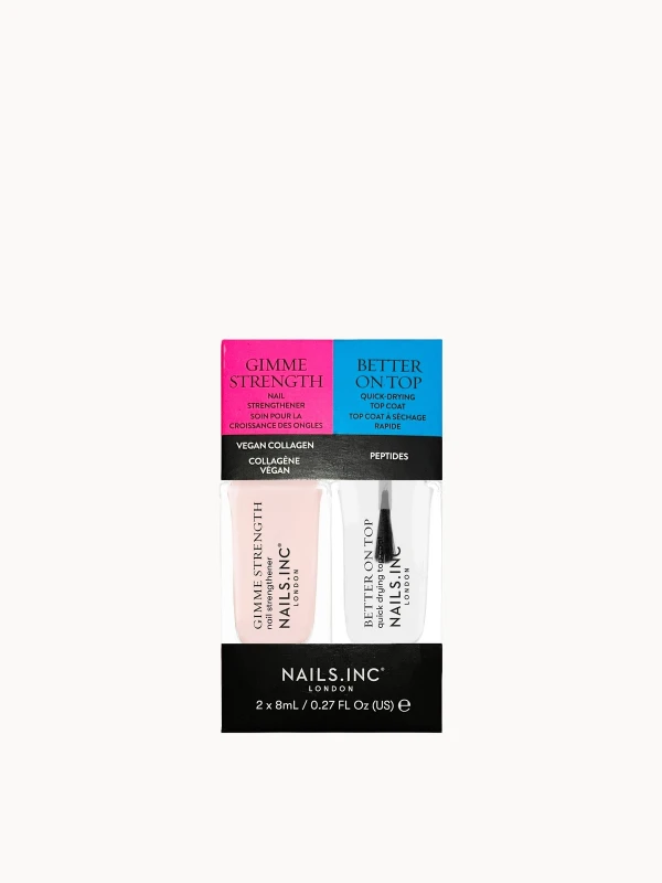 Image of nails inc. Gimmie Strength & Better On Top Mini Nail Treatment Duo