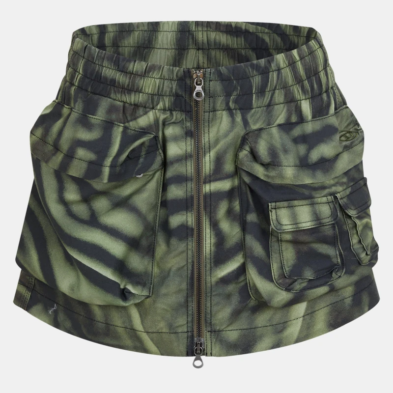 Image of Diesel Womens Multi Pocket Cargo Skirt Multicolor female 4 (36)
