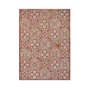 Image of Indoor Outdoor Tile Rug - Terracotta - 100x150cm