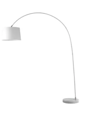 Image of DREAM Arc Floor Lamp White, Fabric Lampshade, Marble Base 152x205x35cm