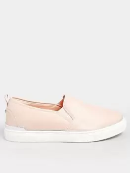 Image of Yours Extra Wide Fit Hardware Slip On Trainer Nude, Nude, Size 8Eee, Women