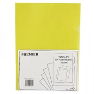Image of Nice Price Yellow Cut Flush Folders Pack of 100 WX01487