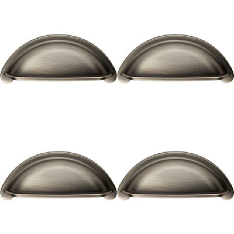Image of Loops 4x Cabinet Cup Pull Handle 94 x 41.5mm 76mm Fixing Centres Gun Metal Multi unisex