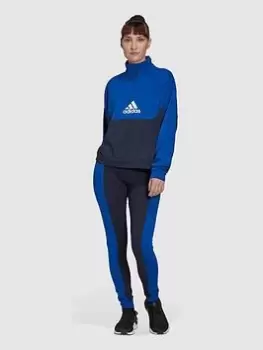 Image of adidas Half Zip & Legging Tracksuit - Navy, Size S, Women