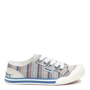 Image of Rocket Dog Jazzin Coastal Blue Stripe Trainers