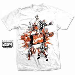 Image of Mavel Comics Marvel Montage 2 Mens White T Shirt Small