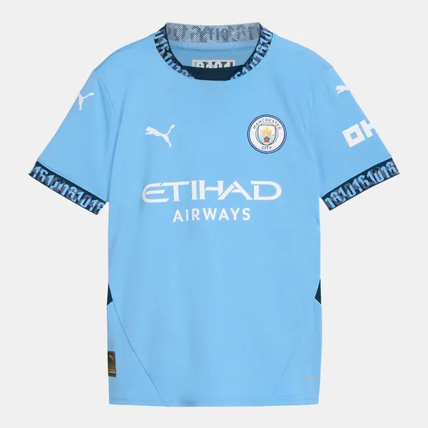 Image of Puma Manchester City Home Shirt 2024 2025 Juniors Domestic Replica Shirts 7-8 (S) Blue 37832618175
