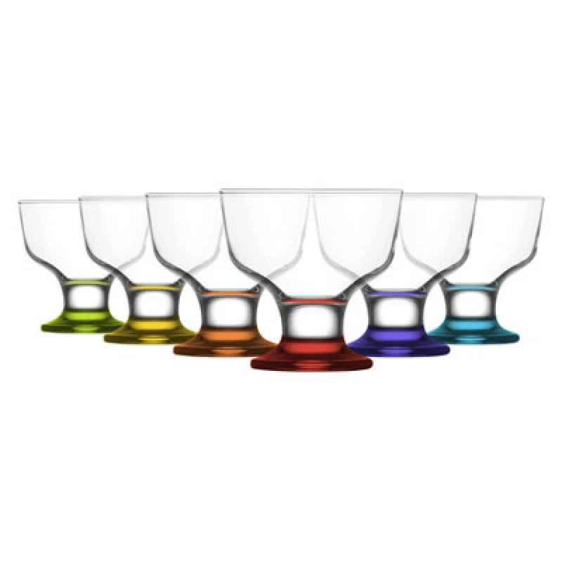 Image of LAV Destina Glass Ice Cream Bowls 10cm Multicolour Pack of 6 Multi unisex