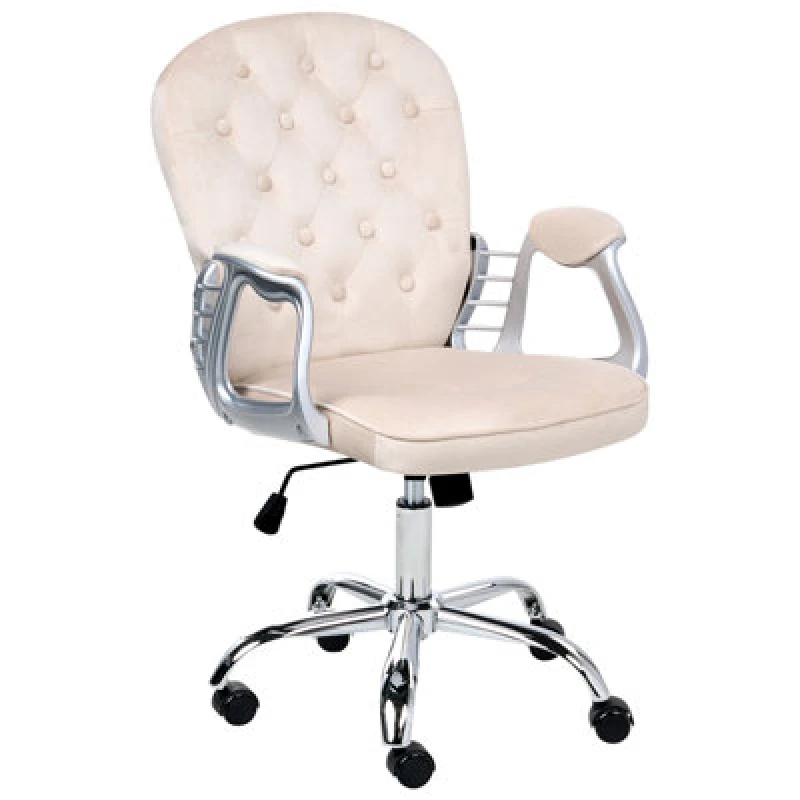 Image of Beliani Desk Chair Princess Velvet Beige