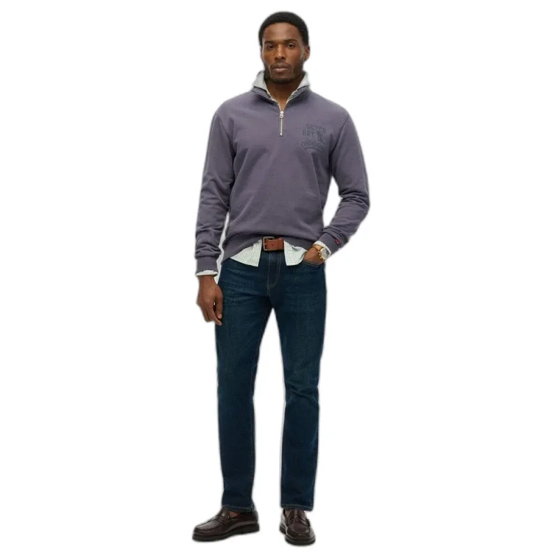 Image of Superdry 1/2 zip sweatshirt Superdry Athletic Essentials Violet Male M