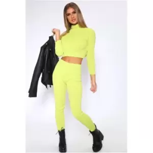 Image of I Saw It First Lime Knitted Leggings - Green