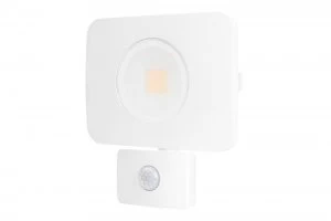 Image of LED Floodlight 50W 4000K 4500lm PIR Sensor Matt White IP64