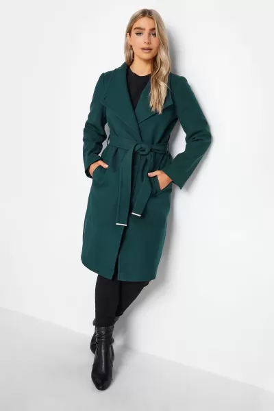 Image of M&Co Teal Formal Wrap Coat, Green, Size 16, Women