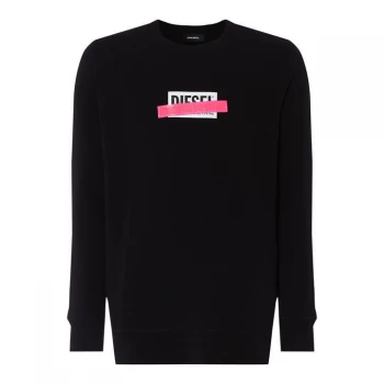 Image of Diesel Neon Logo Sweatshirt - 900 Black