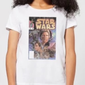 Image of Star Wars Classic Comic Book Cover Womens T-Shirt - White - L