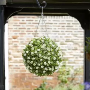Image of Smart Garden Topiary White Rose Ball - 30cm