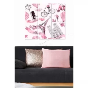 Image of MDF50138019 Multicolor Decorative MDF Painting (3 Pieces)